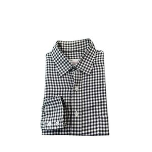 Turnbull & Asser Black White Checked Cotton Men's L/S Button Front Size Medium